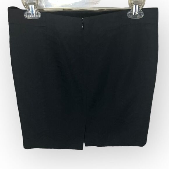 Ann Taylor Petite Black Textured Cotton Jacquard Pencil Mini Skirt Size 6P - Picture 9 of 14